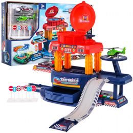 Automyčka se zvuky, světly, autíčkem a helikoptérou na baterie Car Wash