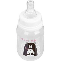 Akuku Kojenecká láhev s obrázkem bílá 250 ml dortík