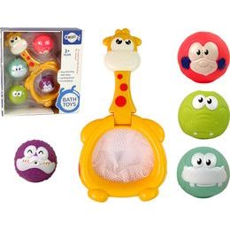 Hračka do vany - mini basketbal žirafa s balónky