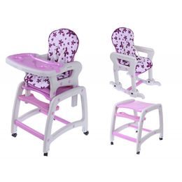 Ecotoys jídelní židlička s houpačkou 3v1 fialová