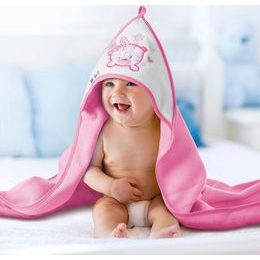 Akuku Dětská osuška s kapucí 100x100cm SOVIČKA ecru