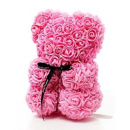 Medvídek z růží růžový Rose Bear 25 cm