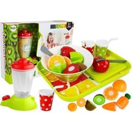 Sada zeleniny a ovoce na krájení s mixérem