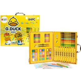 Umělecká sada v kufru Žlutá kachna 84 ks