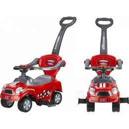 Dětské odrážedlo s vodící rukojetí- červené autíčko