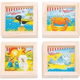 Kulaté puzzle na desce - Zvířátka
