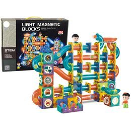 Magnetická svítící stavebnice se skluzavkou Light Magnetic 252 dílů