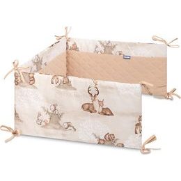 Ochranný mantinel do postýlky Lesní zvířátka, meruňková