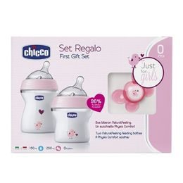 CHICCO Set dárkový Natural Feeling + Air dudlík - dívka