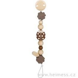 Beruška a čtyřlístek - dřevěná šňůra na dudlíky (Heimess nature)