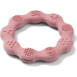 Silikonový kroužek na kousání růžový