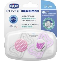 CHICCO Šidítko Physio Light silikonové 2-6m dívka 2 ks