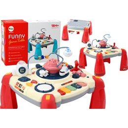 Interaktivní vzdělávací stůl s kolotočem s vesmírnými loděmi, červená