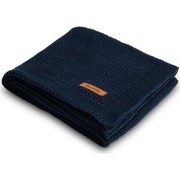 Dětská deka do kočárku pletená 100% bavlna tmavě modrá