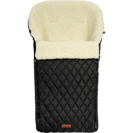 Zimní fusak do kočárku s vlněnou vložkou - černá