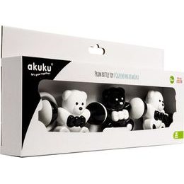 Dětské chrastítko do kočárku Akuku medvídci černobílí, Bílá