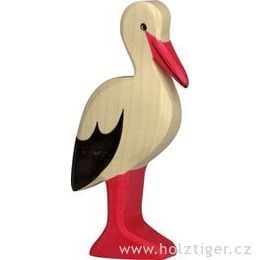 Čáp - pták vyřezaný ze dřeva