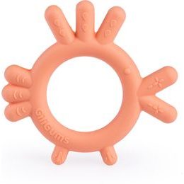 GiliGums Dětské silikonové kousátko Baby Octopus Teether, 3m+, meruňkova, 1 ks