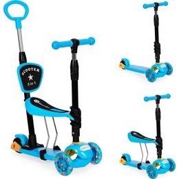 Ecotoys dětská koloběžka se svítícími koly Bedrunka modrá 5v1