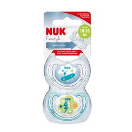Nuk Dudlík silikonový Freestyle 18-36m, 2ks modrý
