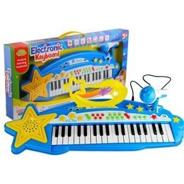 Velký Keyboard 37 kláves MP3 + mikrofon - Modrá