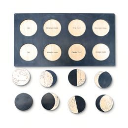 Fáza mesiaca - drevené edukatívne puzzle - SLOVENSKÁ VERZIA
