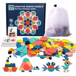 Dřevěné puzzle pro děti Tangram Shape 180 dílků