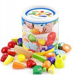 Doris sada dřevěného ovoce a zeleniny v boxu