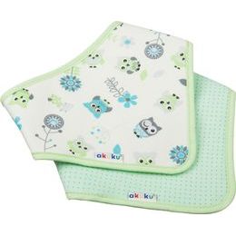 Dětský bryndáček-šátek Akuku 2 ks sova-srdíčka