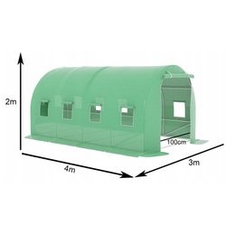 Zahradní fóliovník 3,5x2x2m zelený
