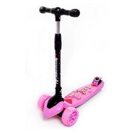 Majlo Toys dětská koloběžka růžová Myška se svítícími koly