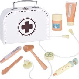 Dřevěná lékárnička malý doktor se stetoskopem