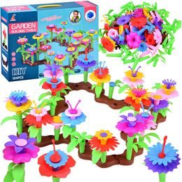 Kreativní bloky zahradní květiny 104 dílků