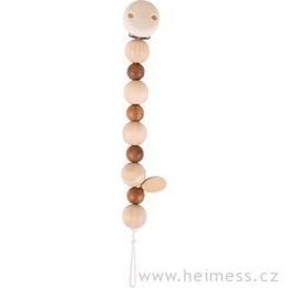 Přírodní korálky - dřevěná šňůra na dudlík (Heimess nature)
