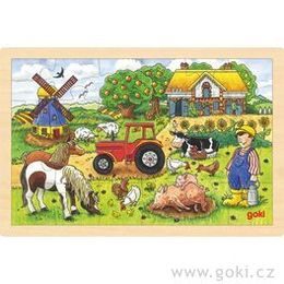 Puzzle na desce - Život na farmě, 24 díly