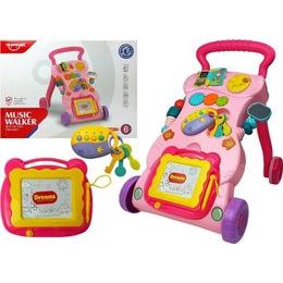 Dětské odrážedlo s interaktivní tabulí - růžové