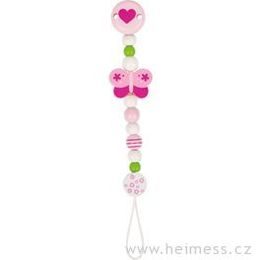 Šňůra na dudlík bílá a růžová