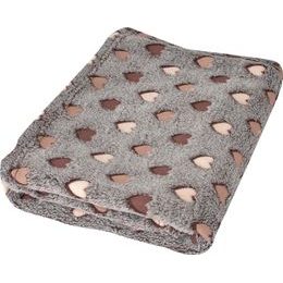 MATEX MILLY dětská deka 75X100 mikrovlákno [TB0294 S18] srdíčka tmavě hnědá