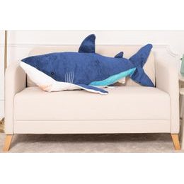 Plyšový žralok Eda 130 cm - modrý