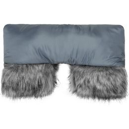 Rukávník na kočárek s kožešinou černý