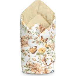 Oboustranná dětská zavinovačka - béžové květy 75x75 cm