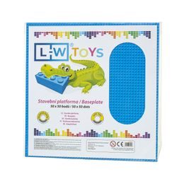 LW Toys Velká podložka na stavění 50x50 bodů Světle modrá