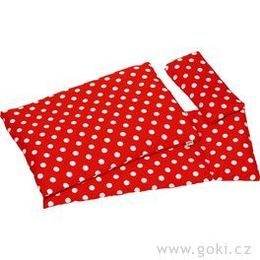 Povlečení do postýlky - červené s puntíky