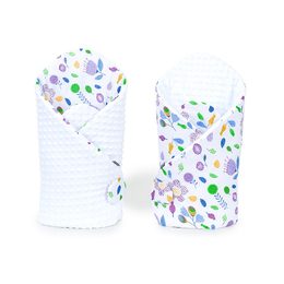 Mamo Tato Mamo Tato Oboustranná zavinovačka Minky Baby - Louka fialová/bílá