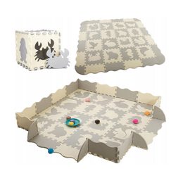 Výuková pěnová podložka Zvířátka 36ks šedá