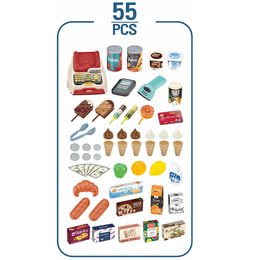 Supermarket pro děti s nákupním vozíkem hnědý