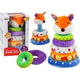 Plyšová pyramida barevná Liška, 27 cm