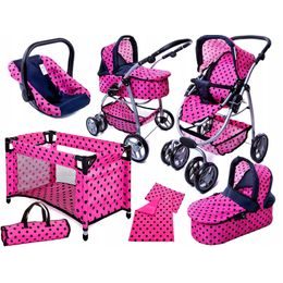 Doris kočárek pro panenky 7v1 růžový