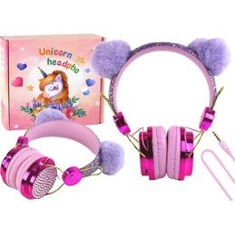 Dětská sluchátka v růžových odstínech