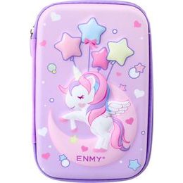 Penál s jednorožcem 3D fialový